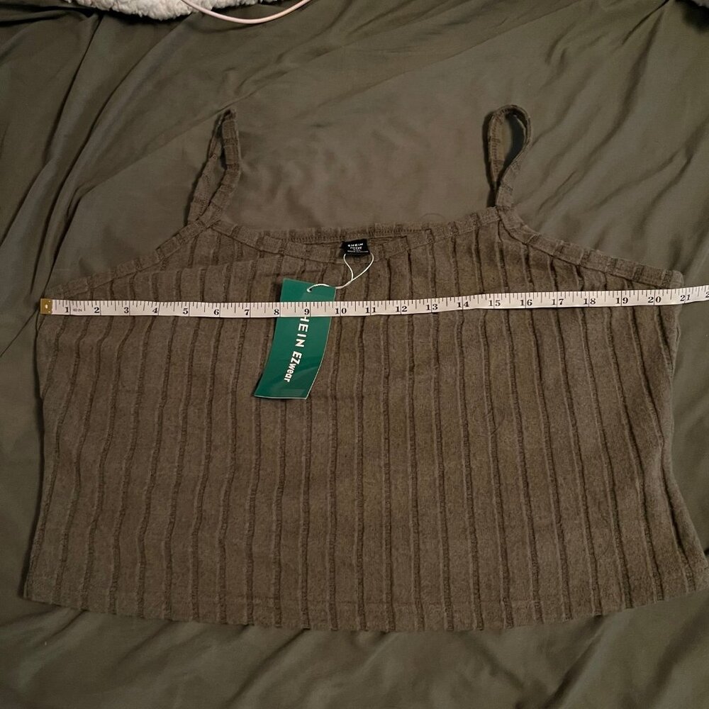 Shein Size 4xl Olive Green Cropped Tank Top NWT